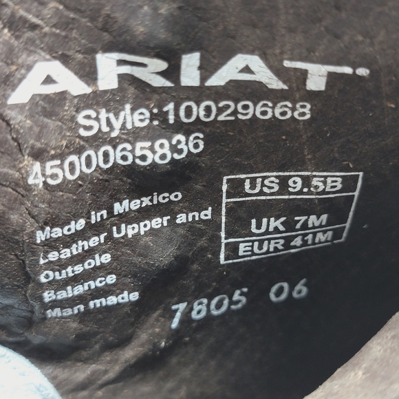 Ariat Diva Western BootCognac Full Grain Leather Zipper Shaft Women's Size 9.5 B - Picture 11 of 14